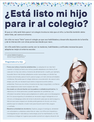 Guía para saber si mi hijo esta listo para ir al colegio
